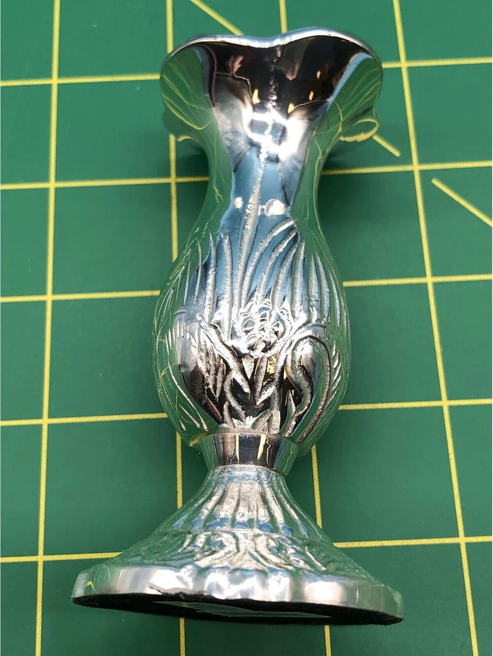 Two's Company Metal Bud Vase Silver Trumpet Floral Small Decorative Home Decor